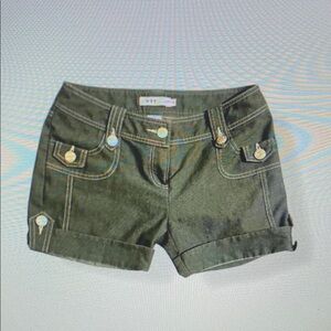 Women's Green Denim Shorts